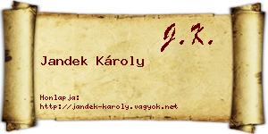 Jandek Károly névjegykártya