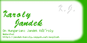 karoly jandek business card